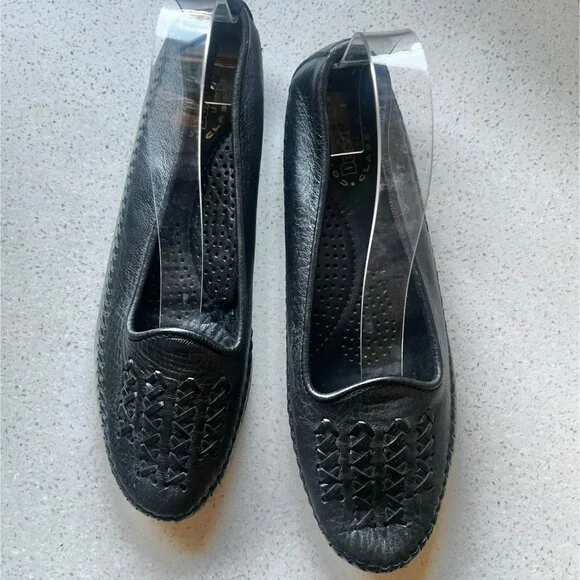 Dexter Womens Size 9 M Black Leather Slip On Shoes - Picture 5 of 11
